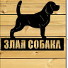 Табличка "Злая собака" (силуэт Бигль)