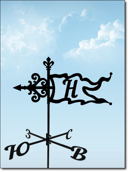 Большой Флюгер Флаг с инициалами (силуэт №1)